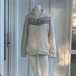 Weatherproof Cream and Gray Teddy Jacket